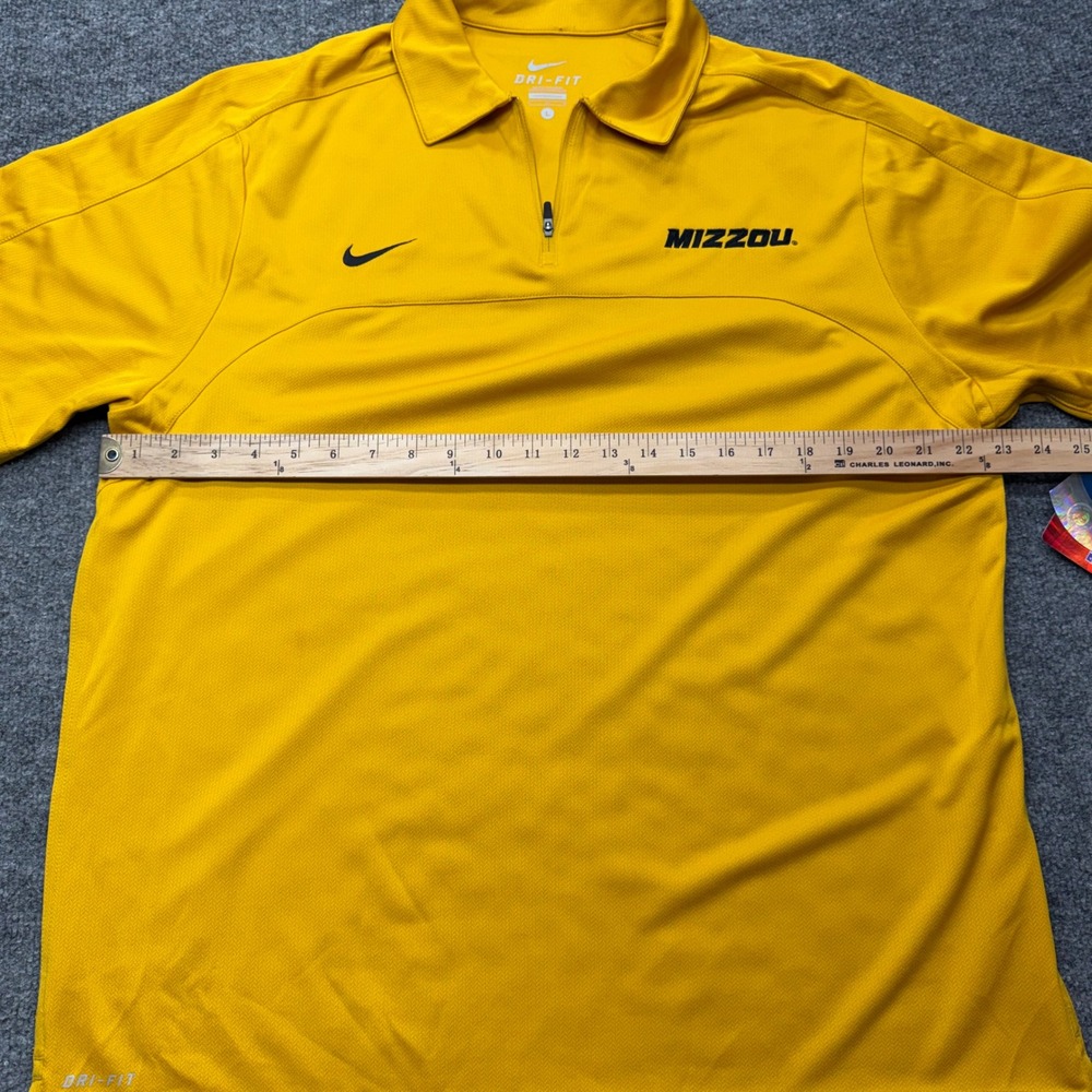 Nike Mizzou Tigers Dri-FIT Quarter Zip Polo Shirt Mens Large Gold 513973-715 NWT - Picture 7 of 10